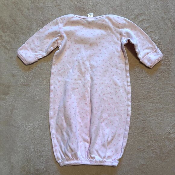 Baby Gown Lot NB–0-3M – Carter’s & Just One Year – Pink & White Floral & Heart P - Picture 7 of 11